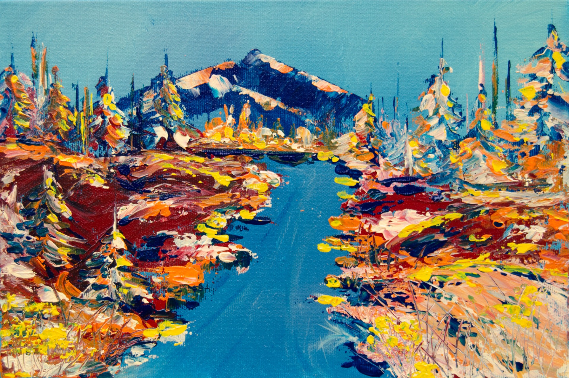 Letní vánek, 30x20cm, akryl, struktura