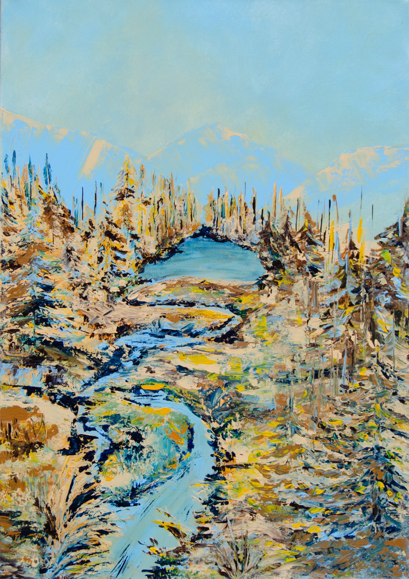 Krajina klidu, 50x70cm, akryl, struktura