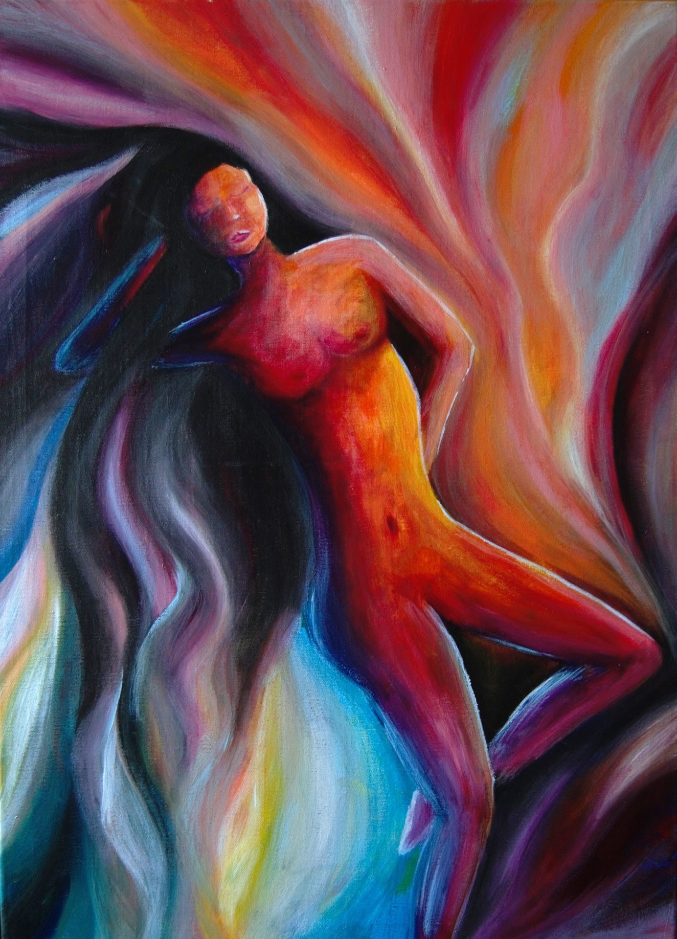 Přijmutí změny, 50x70cm, akryl