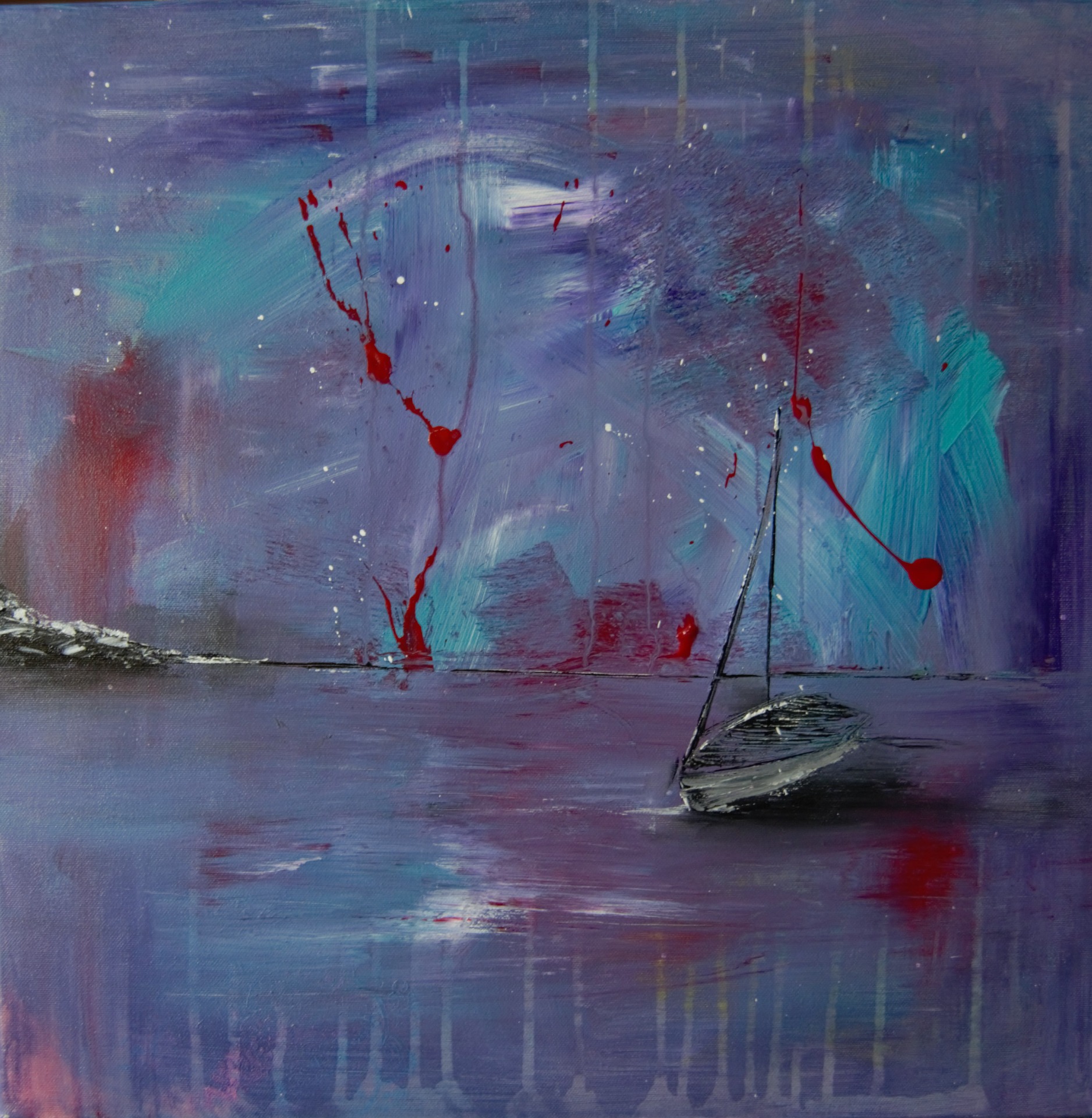 Ticho před bouří, 50x50cm, akryl