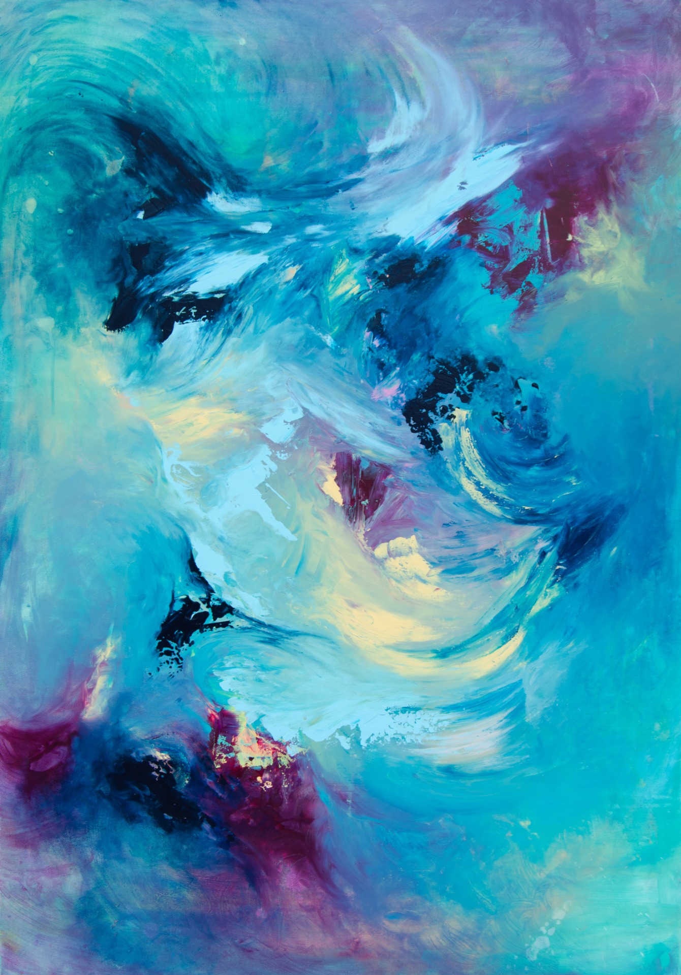 Ticho pod hladinou, 70x100cm, akryl