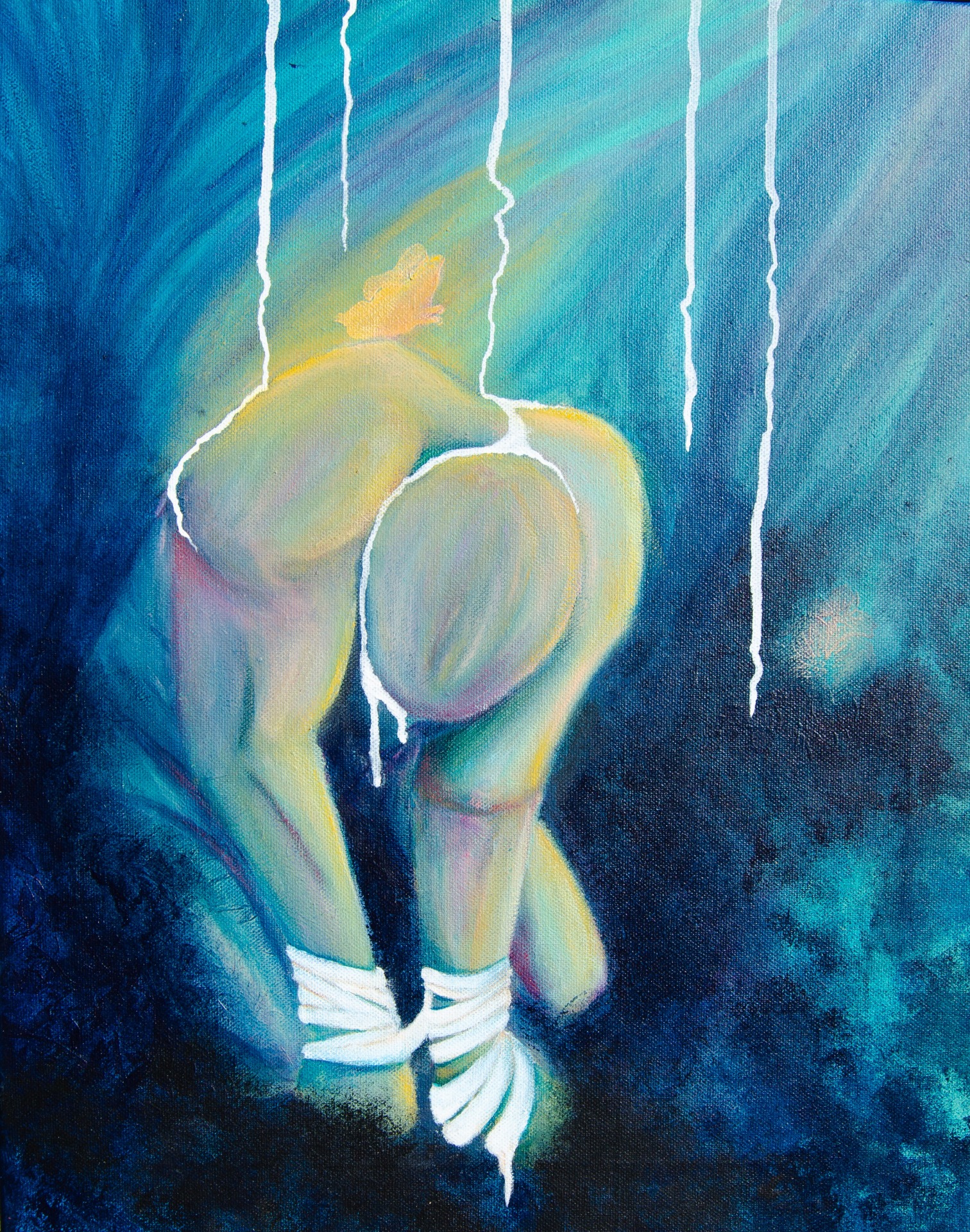 Zůstávám ve tmě, 40x50cm, akryl